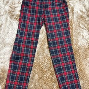 Zara Red and Navy Plaid Pants